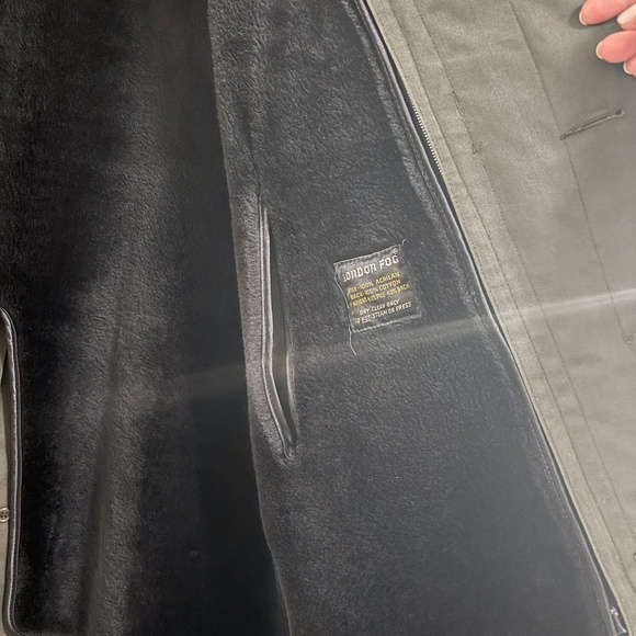 London Fog Claeth Cloth Faux Fur Lined Trench Maincoat Men's 42R - Picture 15 of 16